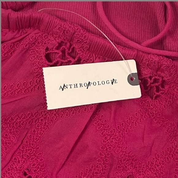 Anthropologie Top Tank Blouse Ruffled Lace Fluttery Strappy Cotton Sleeveless - Picture 11 of 16